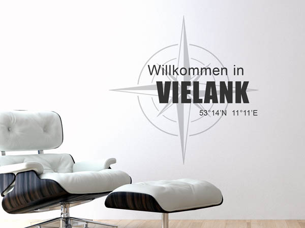 Wandtattoo Willkommen in Vielank mit den Koordinaten 53°14'N 11°11'E