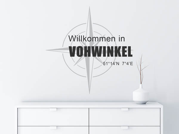 Wandtattoo Willkommen in Vohwinkel mit den Koordinaten 51°14'N 7°4'E