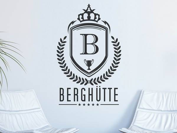 Wandtattoo Berghütte Wappen