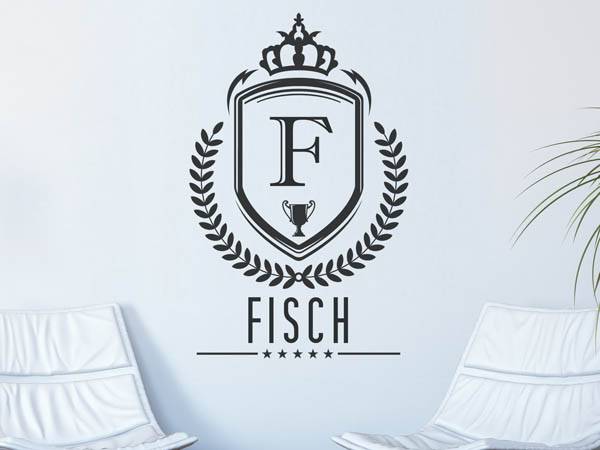 Wandtattoo Fisch Wappen