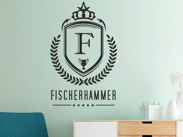 Wandtattoo Fischerhammer Wappen