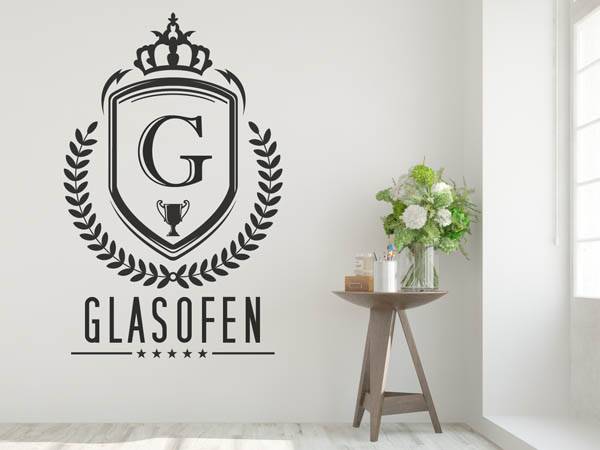 Wandtattoo Glasofen Wappen