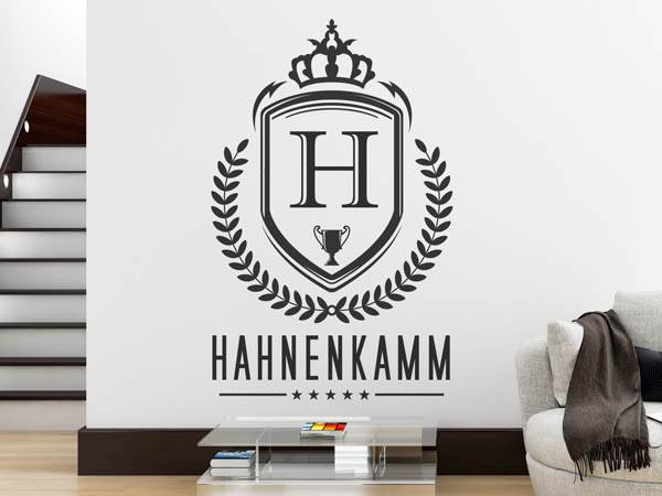 Wandtattoo Hahnenkamm Wappen