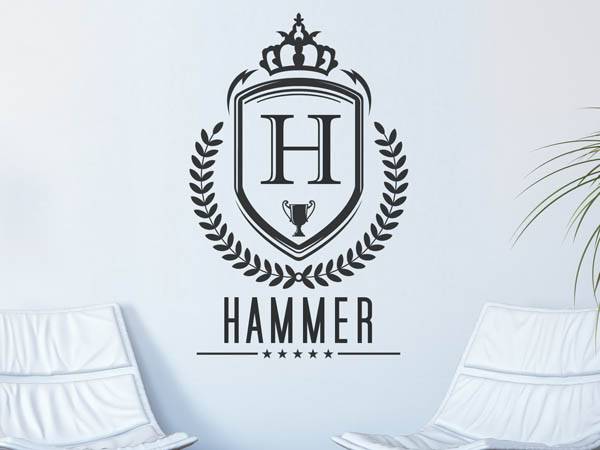 Wandtattoo Hammer Wappen