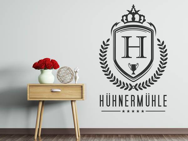Wandtattoo Hühnermühle Wappen
