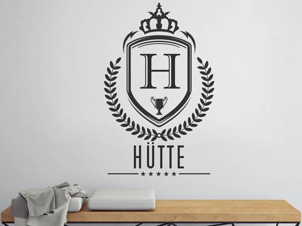 Wandtattoo Hütte Wappen