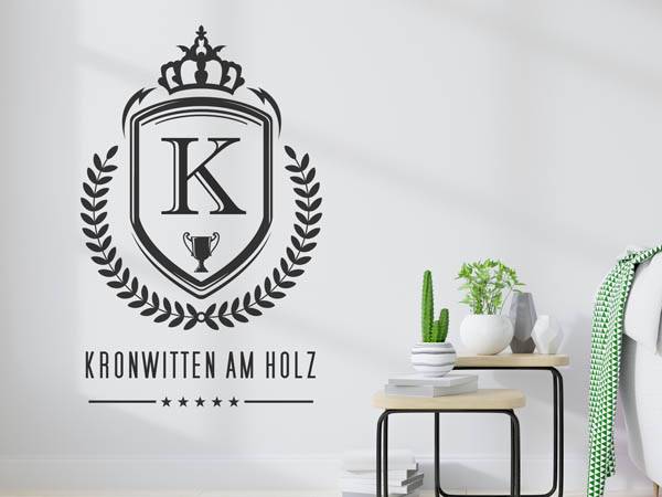 Wandtattoo Kronwitten am Holz Wappen