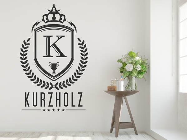 Wandtattoo Kurzholz Wappen