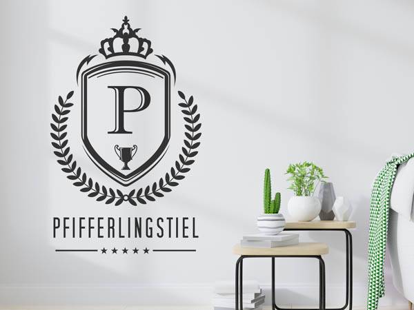 Wandtattoo Pfifferlingstiel Wappen