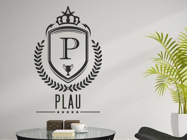 Wandtattoo Plau Wappen