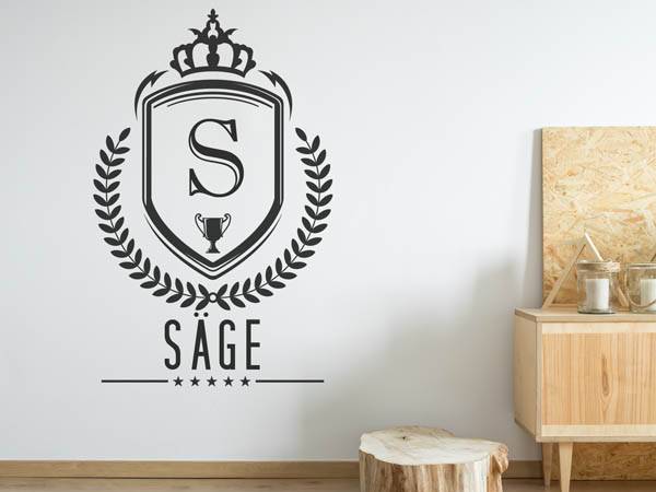 Wandtattoo Säge Wappen