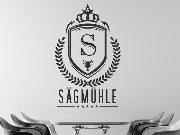 Wandtattoo Sägmühle Wappen