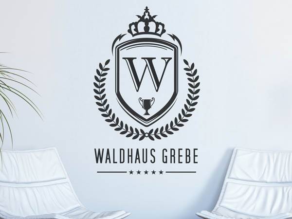 Wandtattoo Waldhaus Grebe Wappen