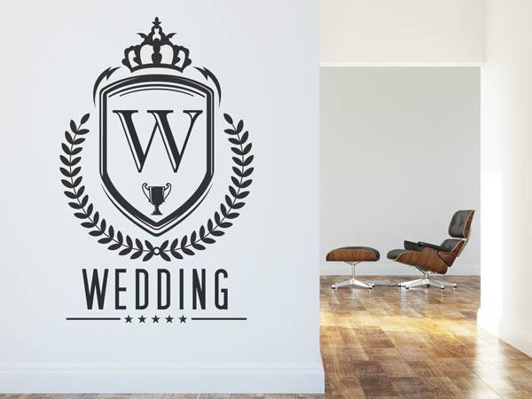 Wandtattoo Wedding Wappen