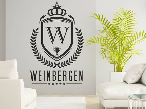 Wandtattoo Weinbergen Wappen