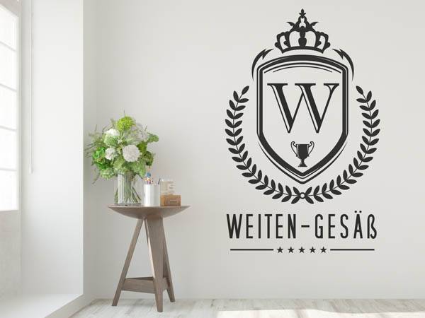Wandtattoo Weiten-Gesäß Wappen