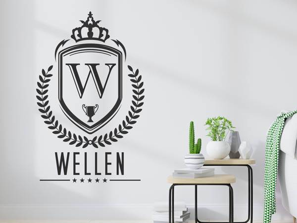 Wandtattoo Wellen Wappen