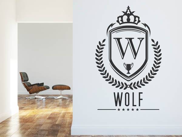 Wandtattoo Wolf Wappen