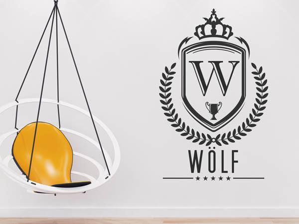 Wandtattoo Wölf Wappen