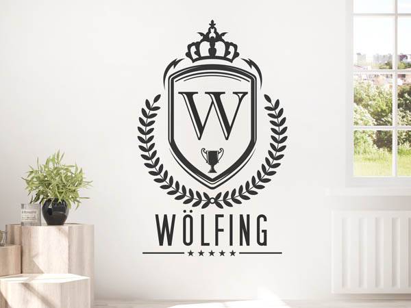 Wandtattoo Wölfing Wappen