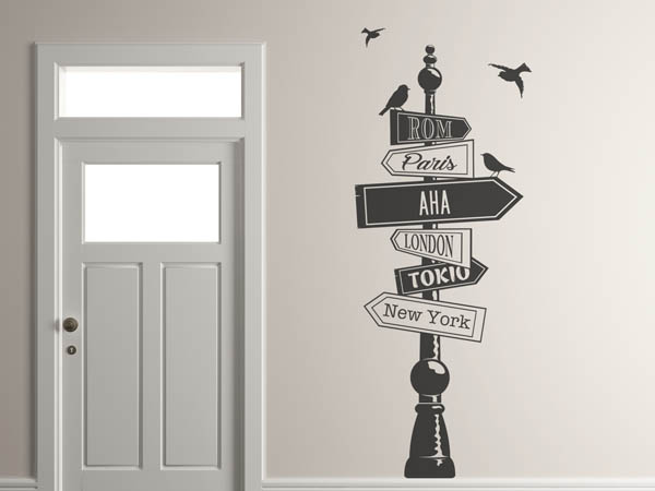 Wandtattoo Aha Wegweiser