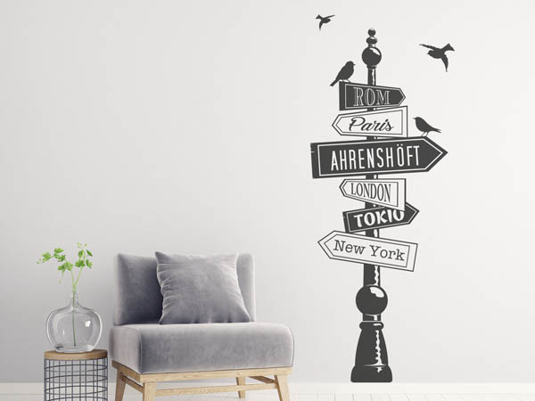 Wandtattoo Ahrenshöft Wegweiser