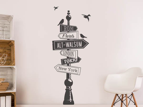 Wandtattoo Alt-Walsum Wegweiser