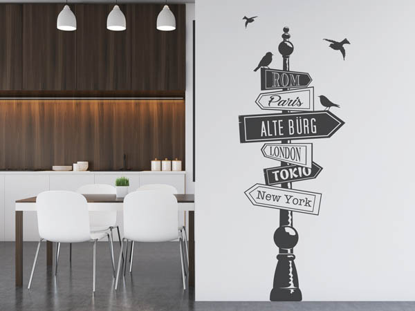 Wandtattoo Alte Bürg Wegweiser