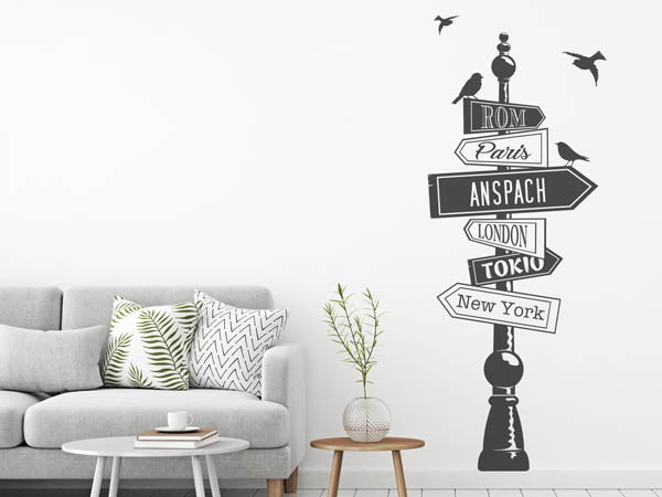 Wandtattoo Anspach Wegweiser