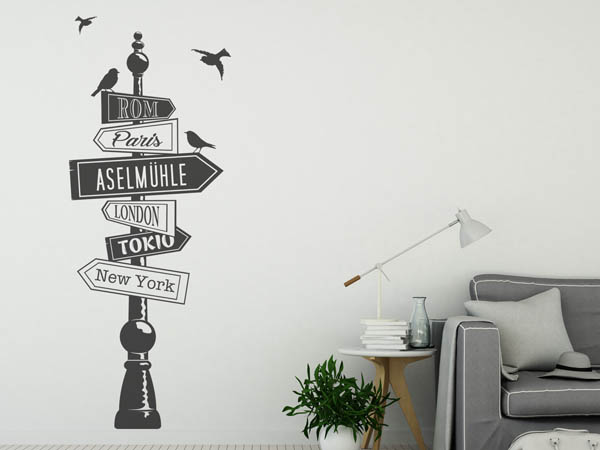 Wandtattoo Aselmühle Wegweiser