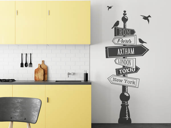 Wandtattoo Axtham Wegweiser