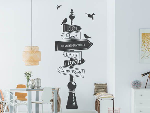Wandtattoo Bad Malente-Gremsmühlen Wegweiser