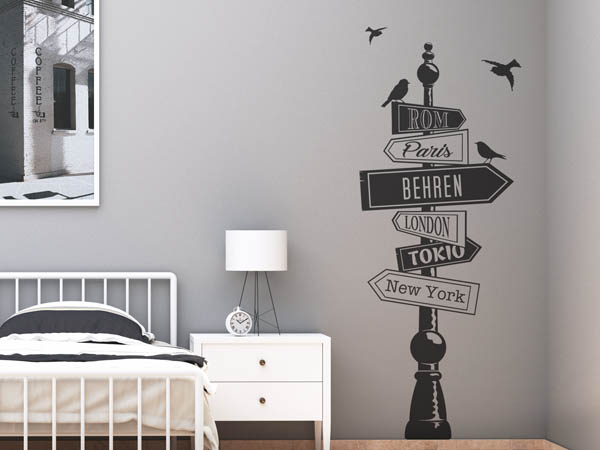 Wandtattoo Behren Wegweiser