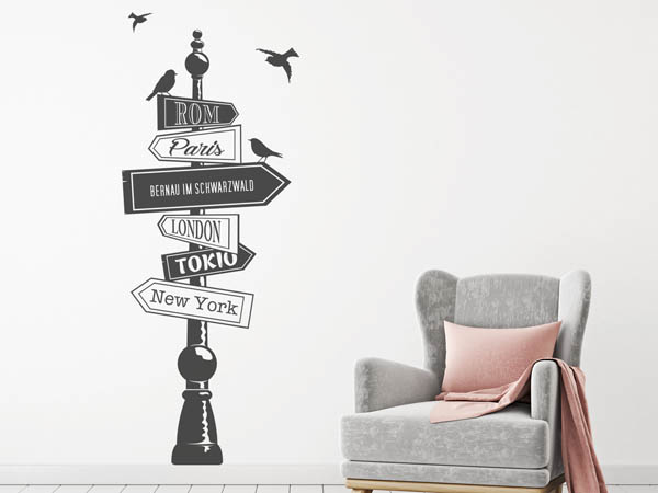 Wandtattoo Bernau im Schwarzwald Wegweiser