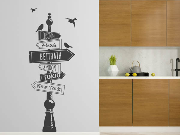Wandtattoo Bettrath Wegweiser