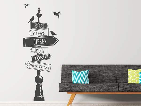 Wandtattoo Biesen Wegweiser