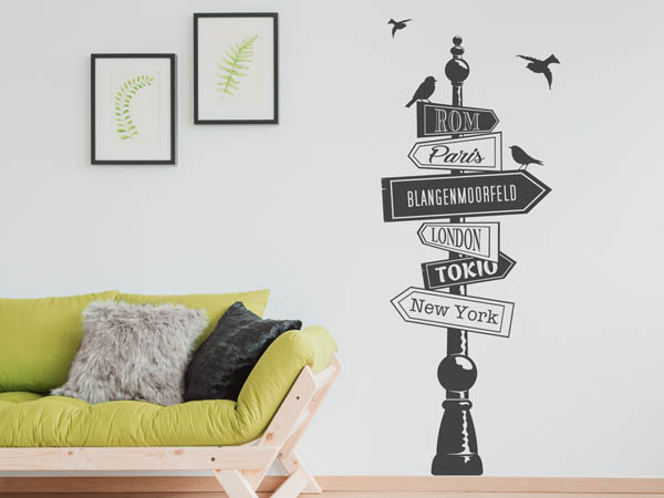Wandtattoo Blangenmoorfeld Wegweiser