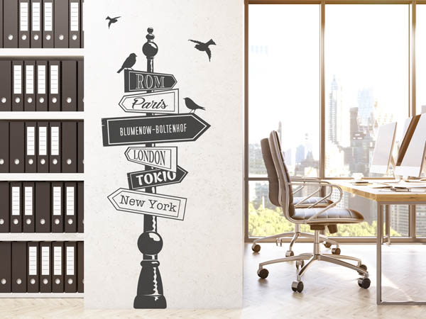 Wandtattoo Blumenow-Boltenhof Wegweiser