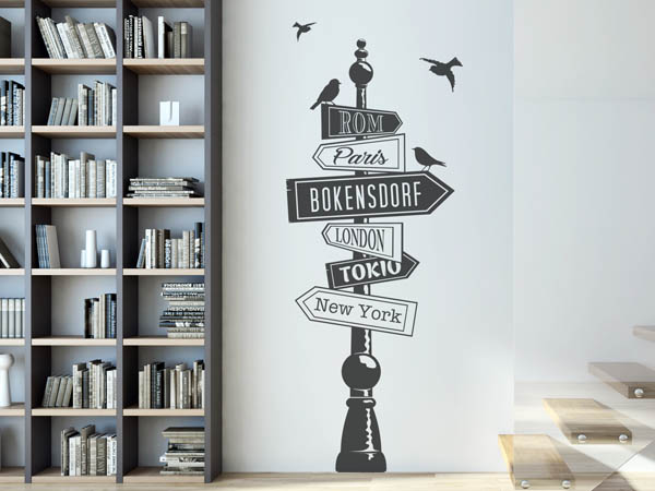 Wandtattoo Bokensdorf Wegweiser