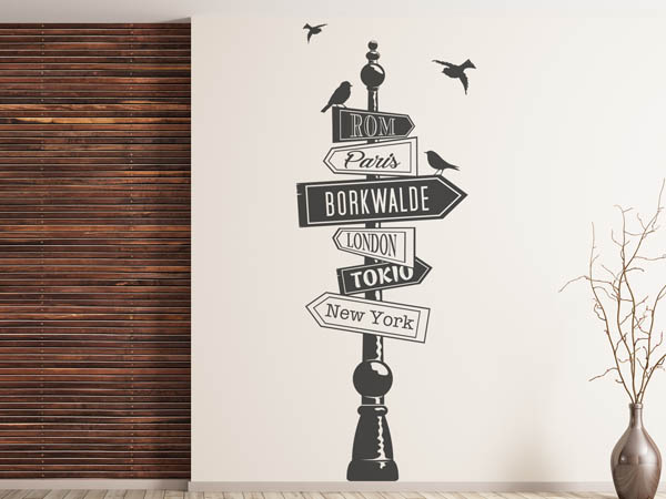 Wandtattoo Borkwalde Wegweiser