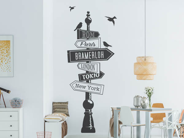Wandtattoo Bramerloh Wegweiser