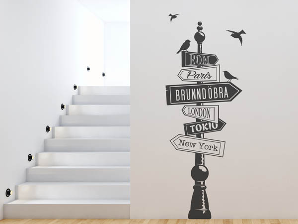 Wandtattoo Brunndöbra Wegweiser