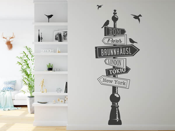 Wandtattoo Brunnhäusl Wegweiser
