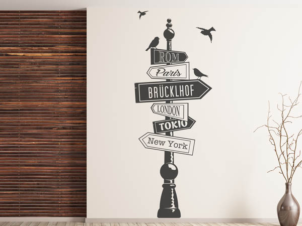 Wandtattoo Brücklhof Wegweiser