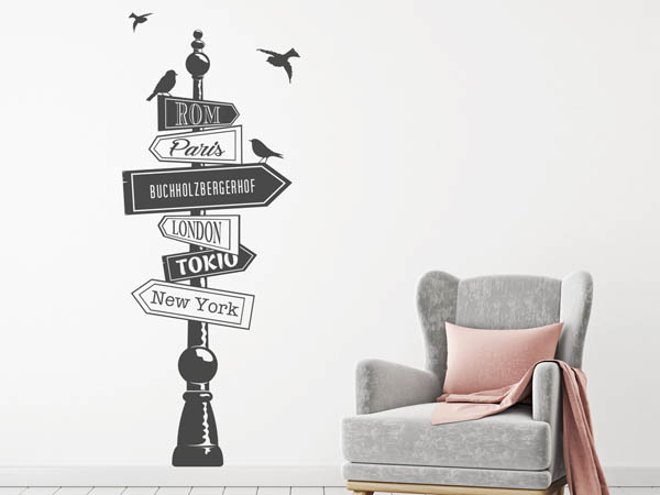 Wandtattoo Buchholzbergerhof Wegweiser