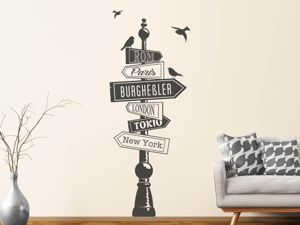 Wandtattoo Burgheßler Wegweiser