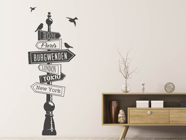 Wandtattoo Burgwenden Wegweiser