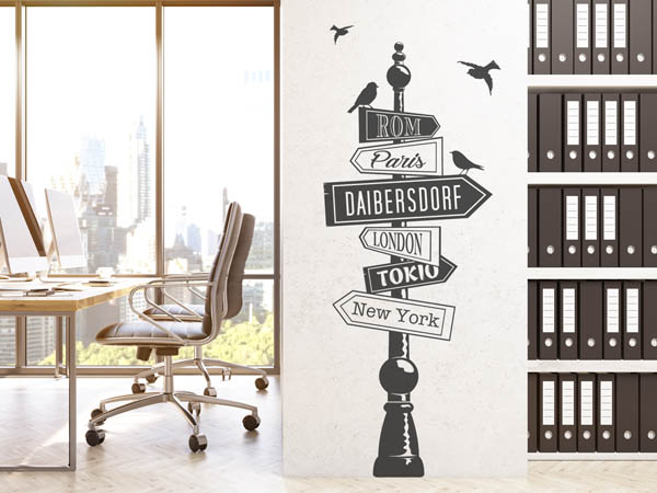 Wandtattoo Daibersdorf Wegweiser