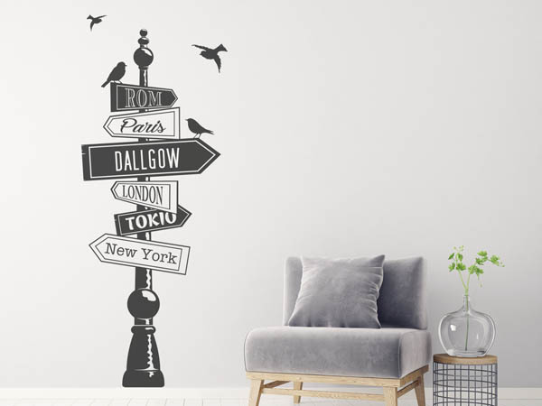 Wandtattoo Dallgow Wegweiser