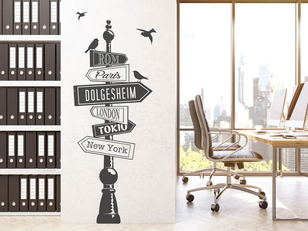 Wandtattoo Dolgesheim Wegweiser